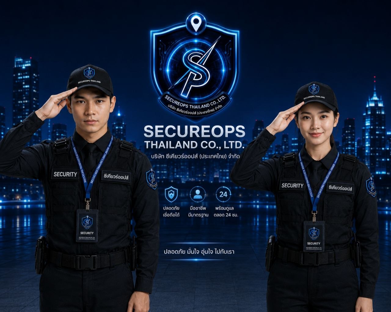 ทีมพนักงานรักษาความปลอดภัย SECUREOPS Thailand